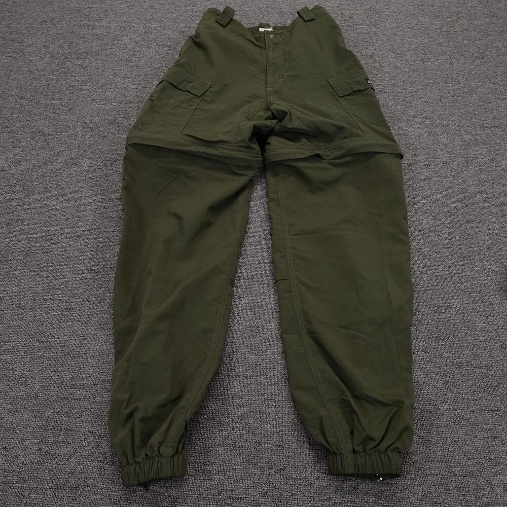 Mocean Rain Pants Mens 30x29 Green Nylon Elastic Waist Water Resistant Cargo